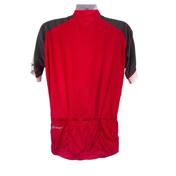 Canari Mens Red Cycling Jersey Short Sleeve Dry Core Polyester Size LG - Picture 2 of 6